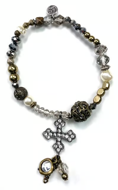 Florian Cross Mixed Media Bracelet