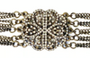 Bracelet multi-chaînes pavé de fleurs