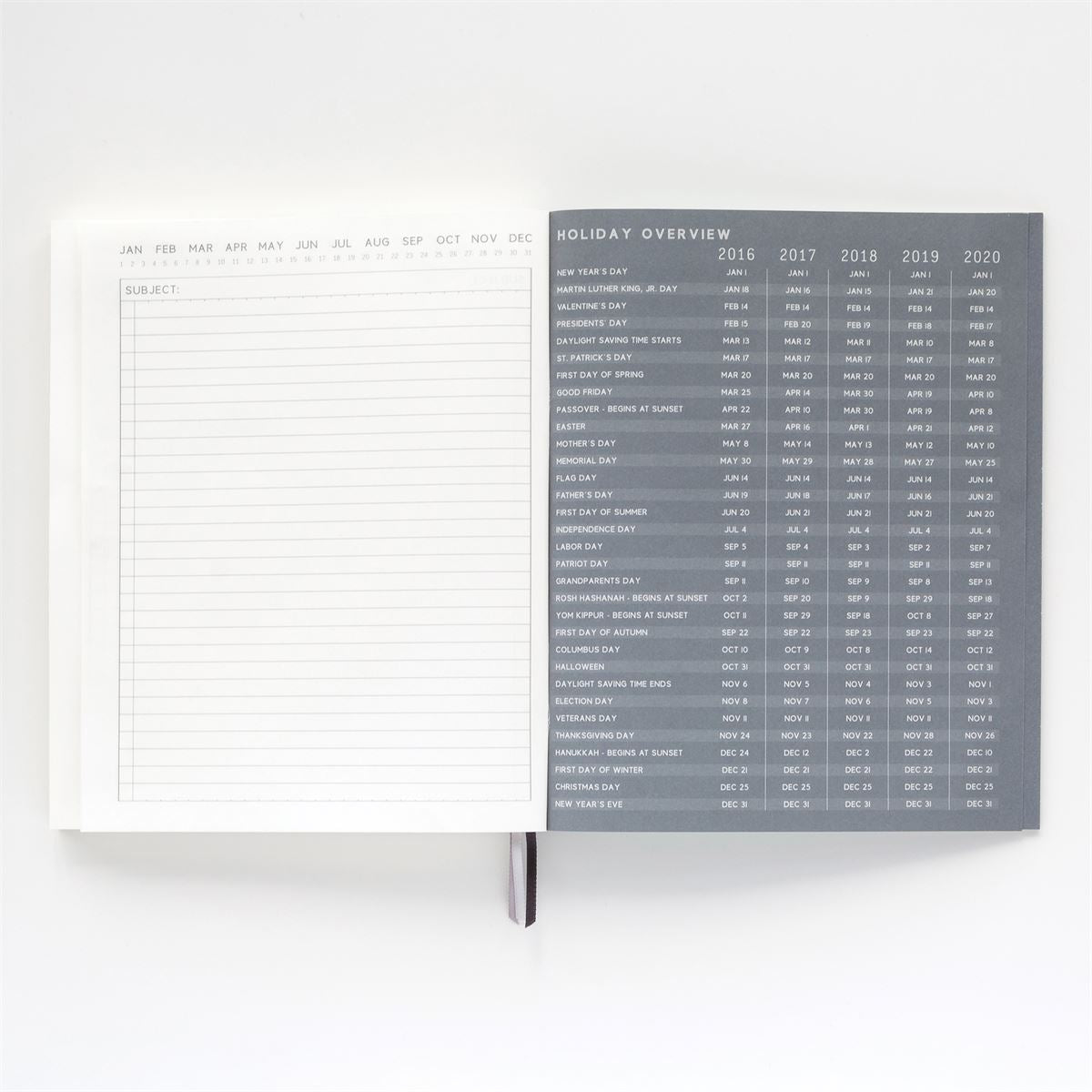Planificateur non daté | Collection de numéros standards