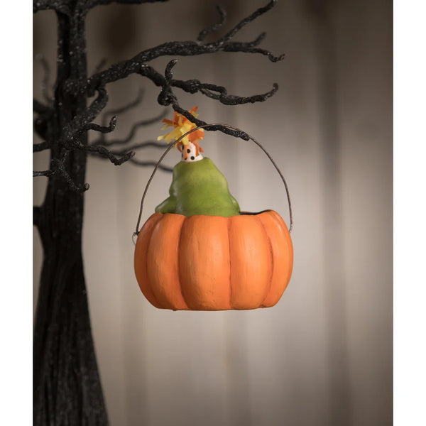 Party Frog in Pumpkin Ornament