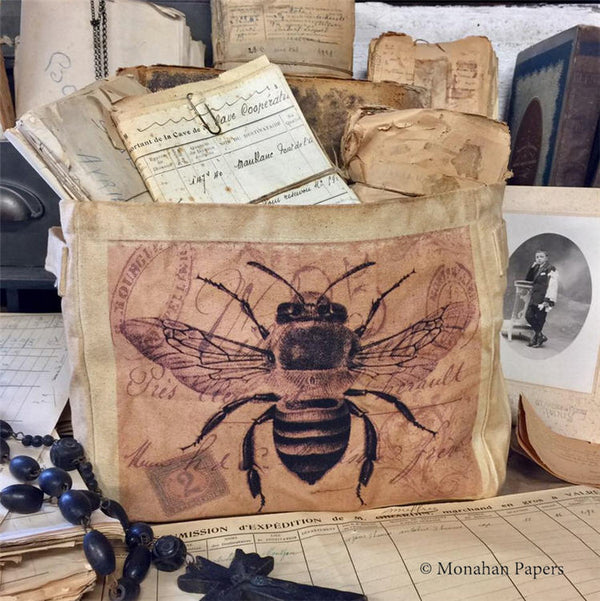 Bee Canvas Bin