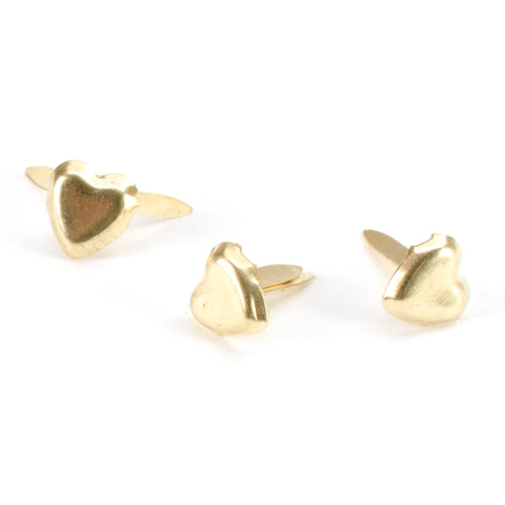 Gold Heart Mini Metal Paper Fasteners