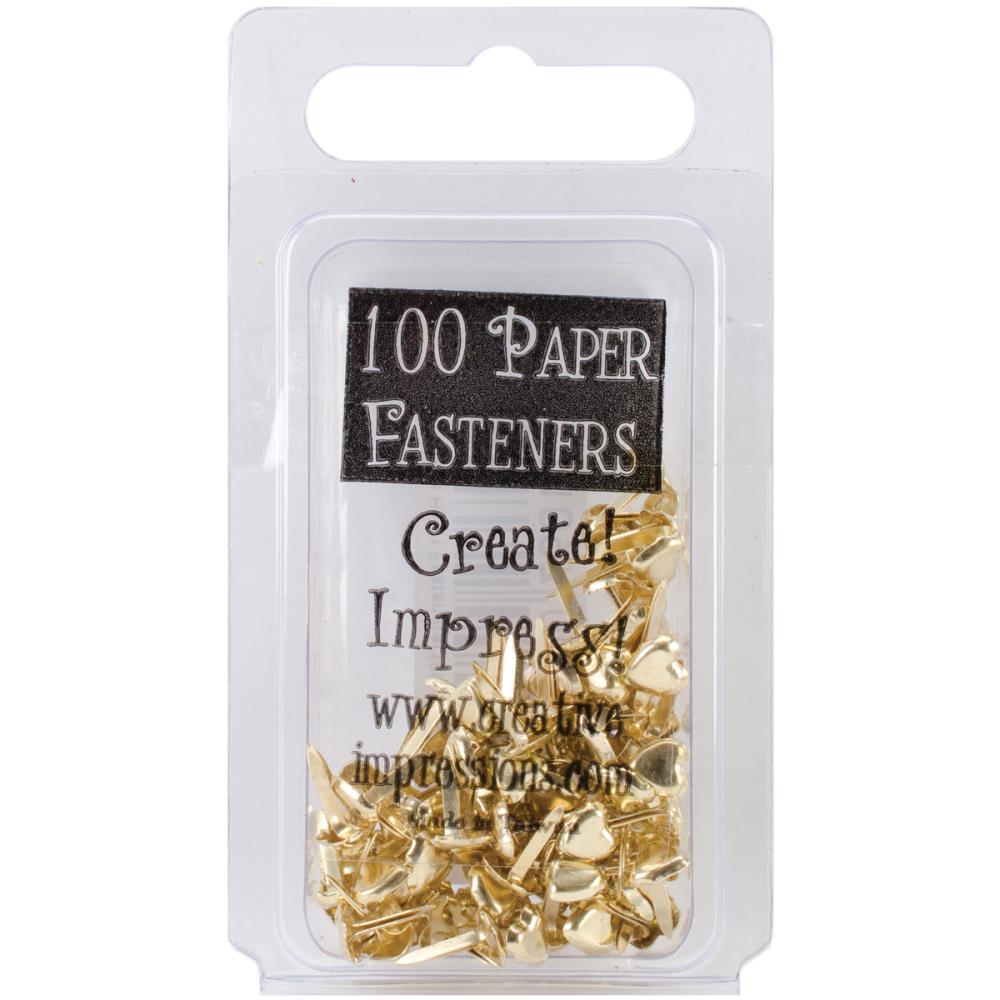 Gold Heart Mini Metal Paper Fasteners