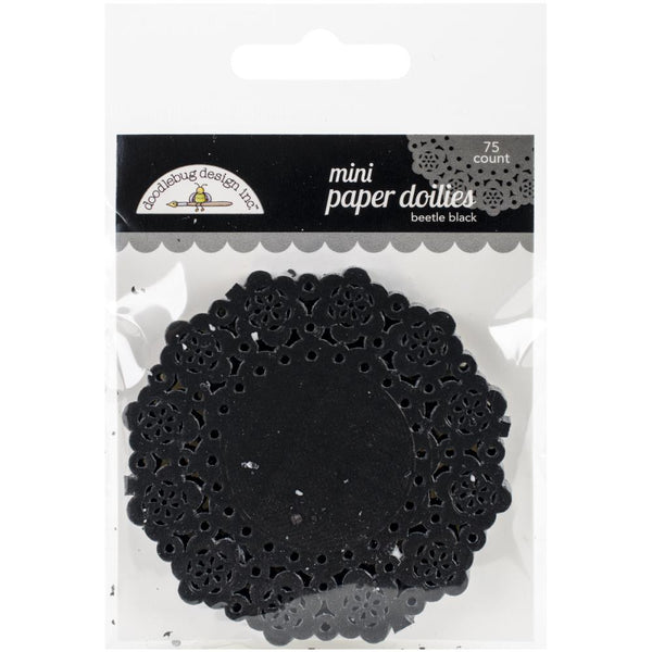 Beetle Black 3" Mini 75ct Paper Doilies