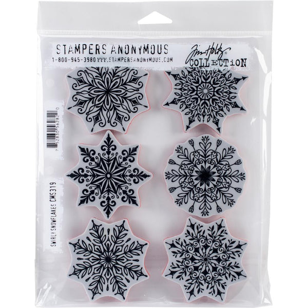 Swirly Snowflakes 7x8.5" Cling Stamp Set | Tim Holtz