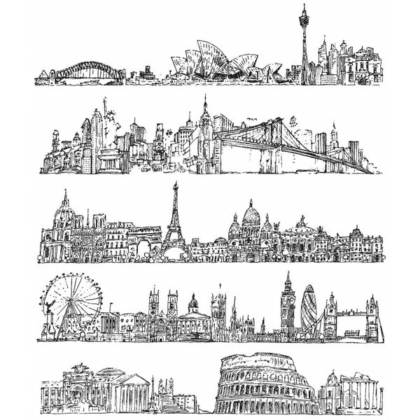 Cityscapes Cling Stamp Set