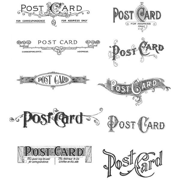 Postcards 7x8.5 Cling Stamp Set | Tim Holtz