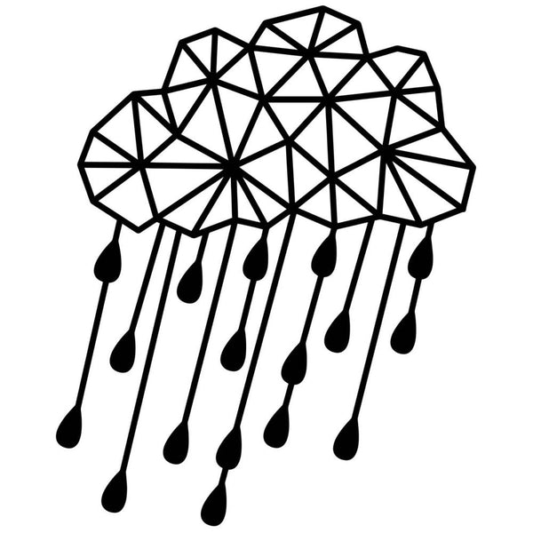 Geometric Rain Cloud 6x6 Stencil | Hedgehog Hollow