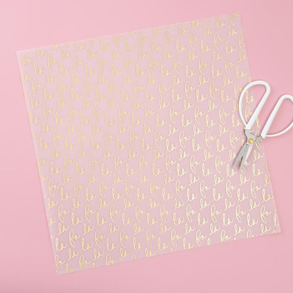 Fa La La 12x12 Foiled Vellum | Evergreen & Holly