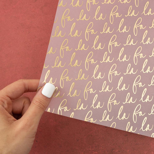 Fa La La 12x12 Foiled Vellum | Evergreen & Holly