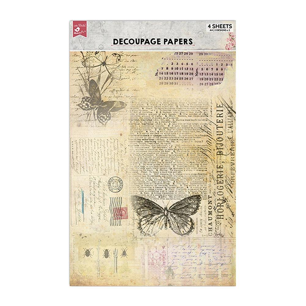 Butterfly Chronicle A4 Decoupage Paper 4pk