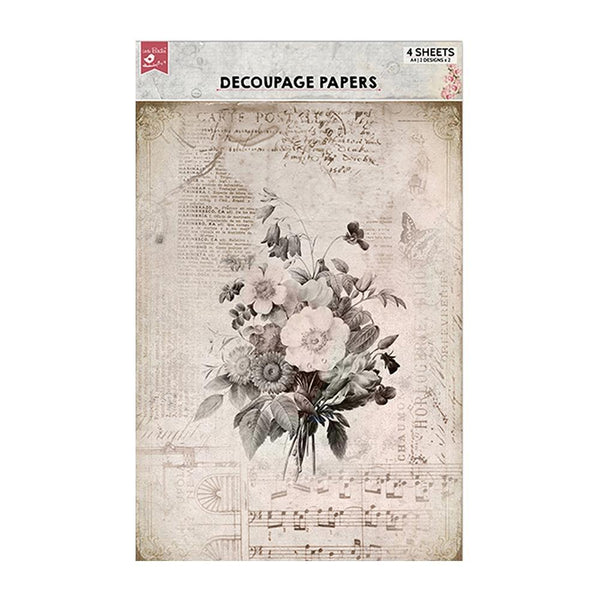 Melody Blooms A4 Decoupage Paper 4pk