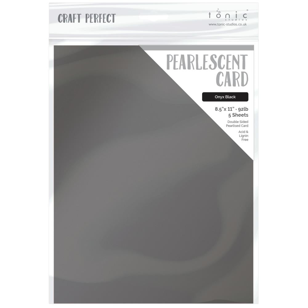 Onyx Black Pearlescent 8.5x11 Cardstock 5pk