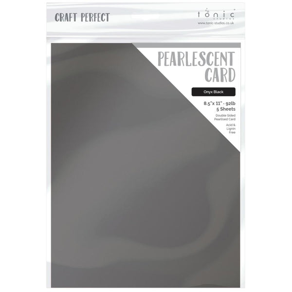 Onyx Black Pearlescent 8.5x11 Cardstock 5pk