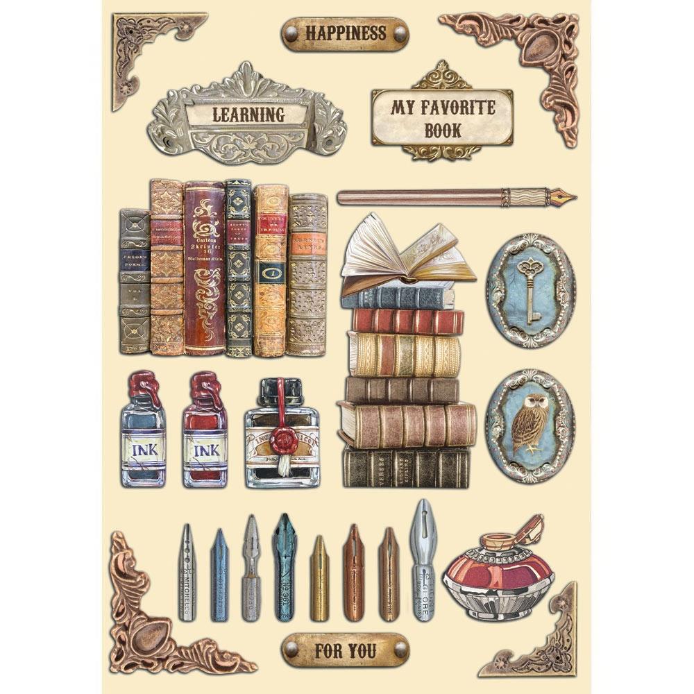 Vintage Library Wooden Shapes