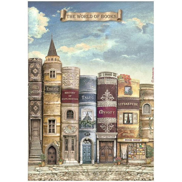 The World of Books A4 Decoupage Rice Paper {Vintage Library}