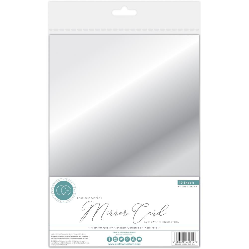 Silver A4 Essential Mirror Card 10pk