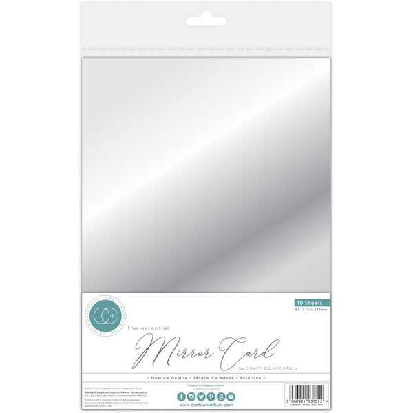 Silver A4 Essential Mirror Card 10pk