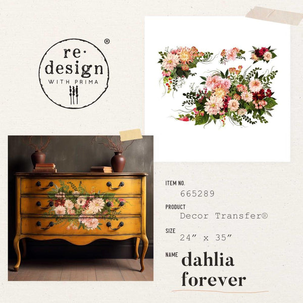 Dahlia Forever {Limited Edition} | Re-Design Décor Transfers {24"x35"}