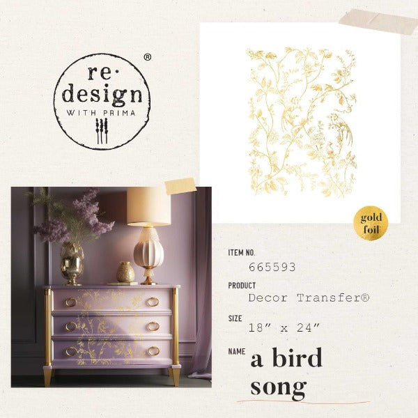 Bird Song {Gold Foil} Kacha® Décor Transfers {Re-Design}
