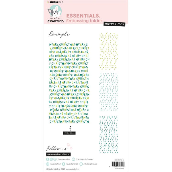 Merry Christmas Slimline Embossing Folder | Craftlab