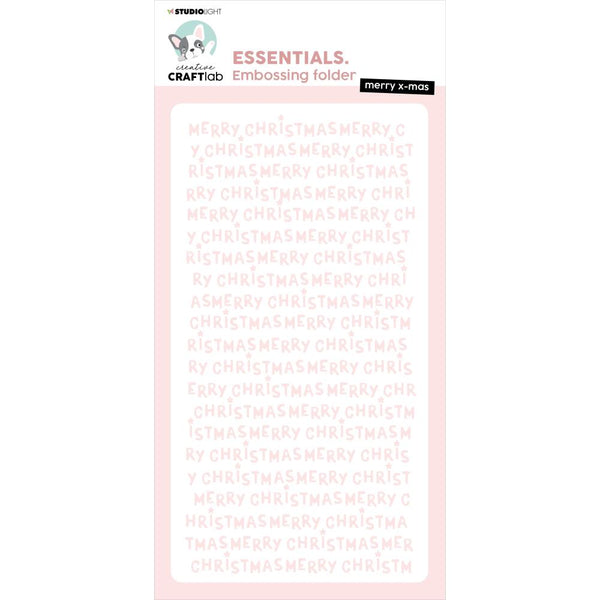 Merry Christmas Slimline Embossing Folder | Craftlab