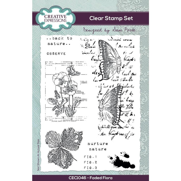 Faded Flora 4x6 Clear Stamp Set | Sam Poole