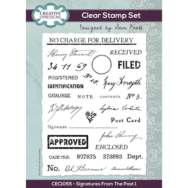 Signatures from the Past No. 1 Clear A5 Stamp Set | Sam Poole
