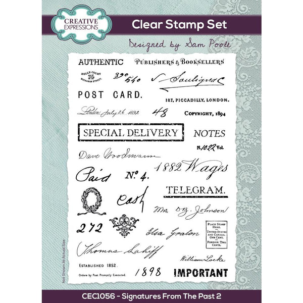 Signatures from the Past No. 2 Clear A5 Stamp Set | Sam Poole {coming soon!}