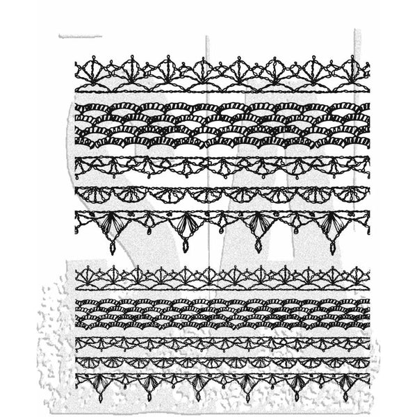 Crochet Trims Cling Stamp Set | Tim Holtz