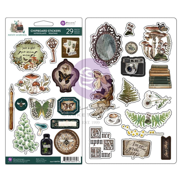 Nature Academia Chipboard Stickers