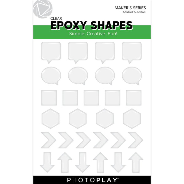 Clear Epoxy Stickers | Squares + Word Shapes