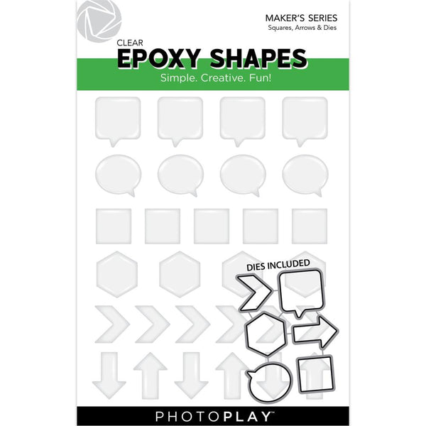 Clear Epoxy Stickers | Squares + Word Shapes