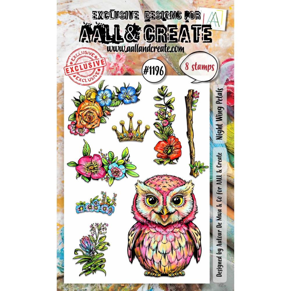 Night Wing Petals A6 Clear Stamp Set No. 1196