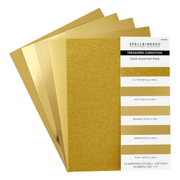 Gold Assorted 8.5x11 Treasured Cardstock 15pk