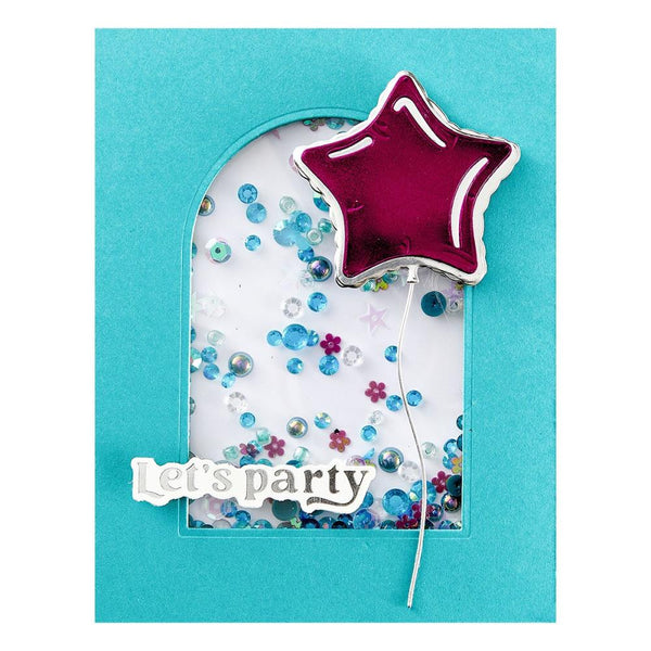 Birthday Sentiments Glimmer Plate + Die Set | Simon Hurley's Birthday Bash Collection