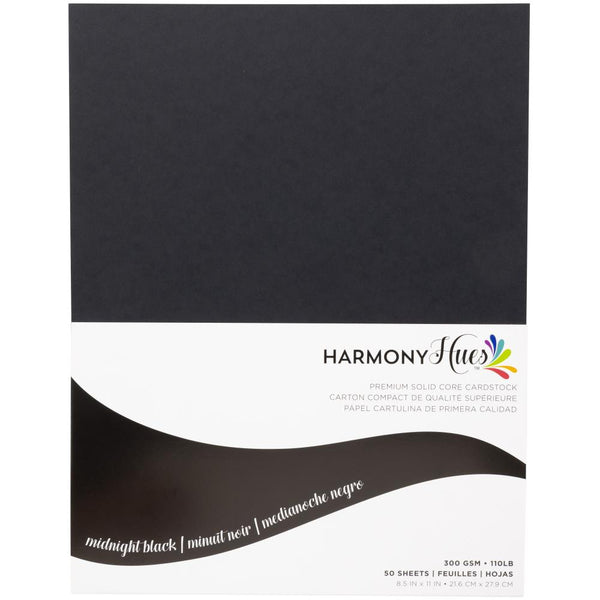 Midnight Black 110# Solid Core 8.5x11 Cardstock 50pk