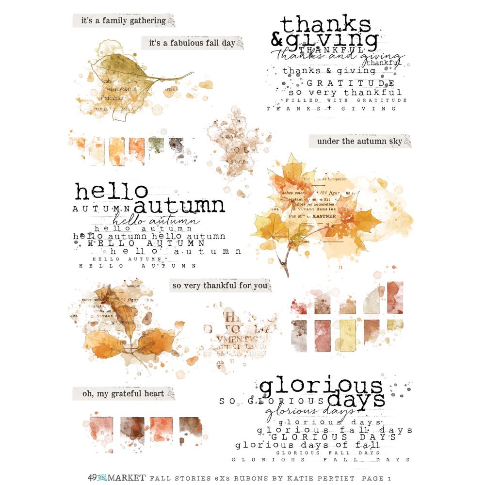 Fall Stories 6x8 Rub-on Transfer Set