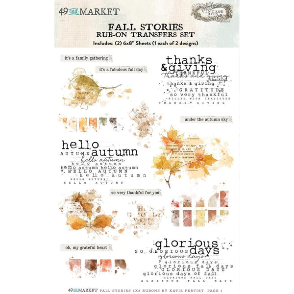 Fall Stories 6x8 Rub-on Transfer Set