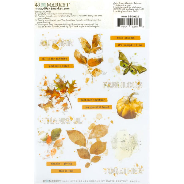 Fall Stories 6x8 Rub-on Transfer Set
