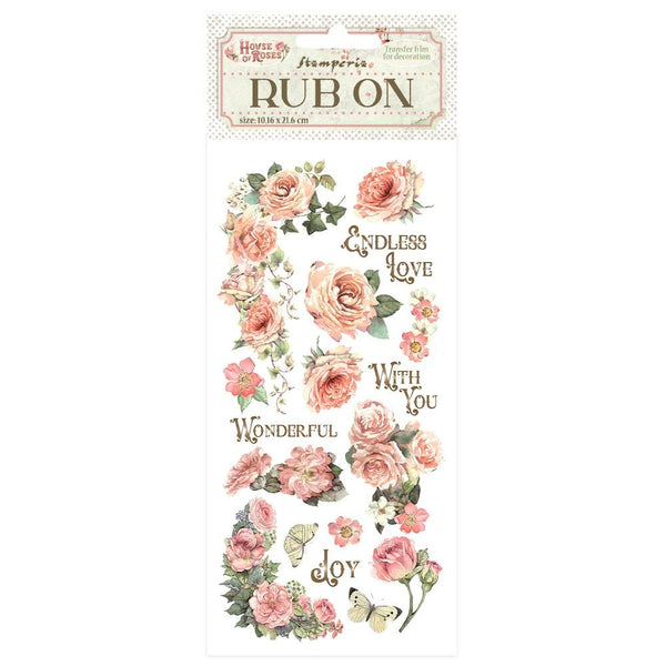 House of Roses Writings 4x8.5 Rub-ons