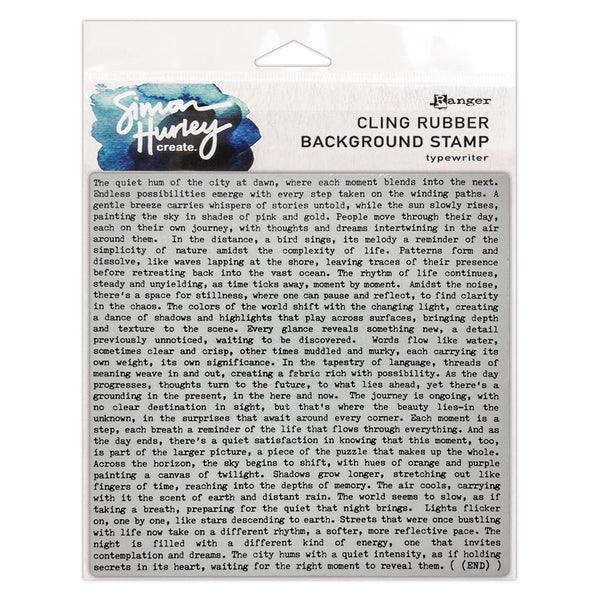 Typewriter Background 6x6 Cling Mount Stamp Set | Simon Hurley