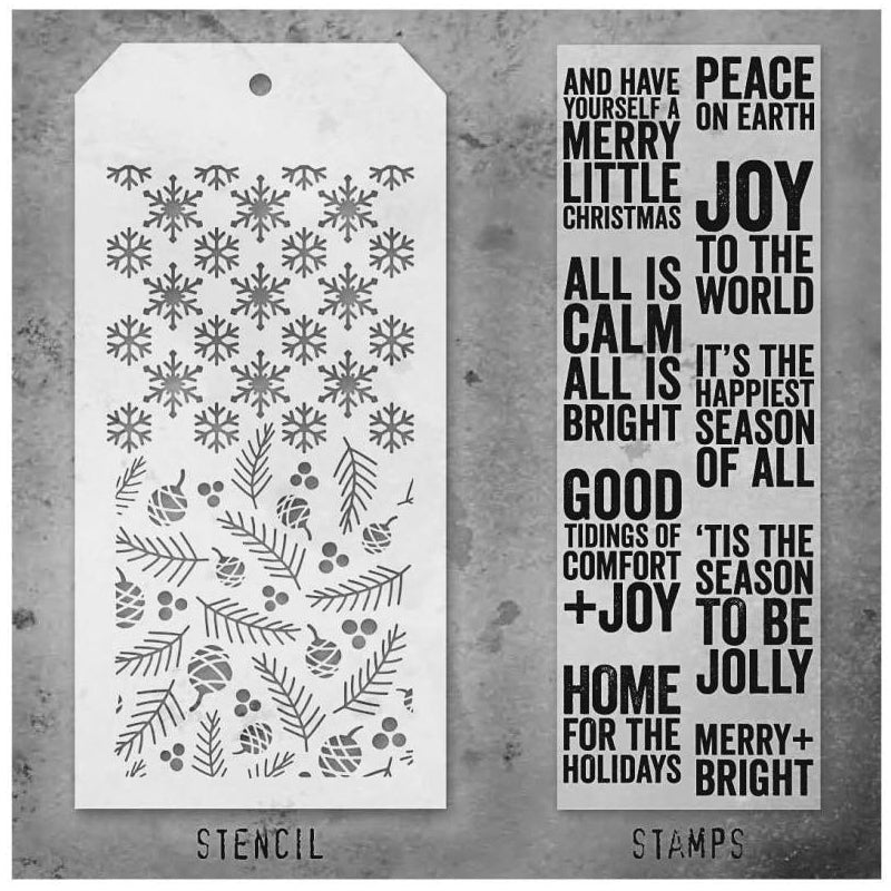 Bold Tidings Christmas Stamp + Stencil Set No. 133