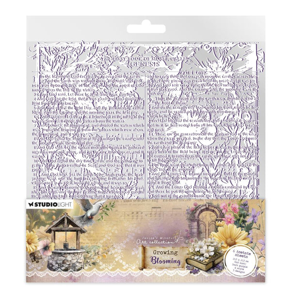 Growing & Blooming 8x8 Purple Art Acetate Sheets | Jenine's Mindful Art