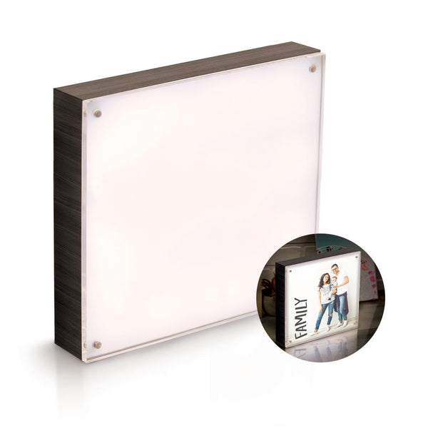 PhotoLights Backlit 8x8 Acrylic Frame w/ Ebony Wood Finish
