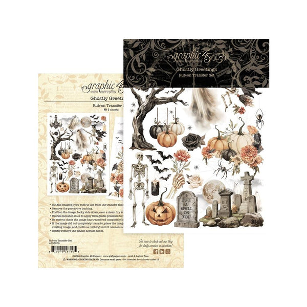 Ghostly Greetings Rub-on Transfers