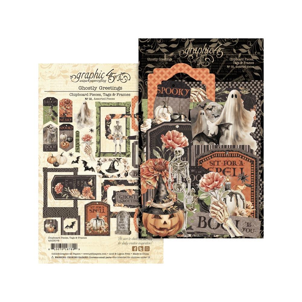 Ghostly Greetings Chipboard Tags & Frames