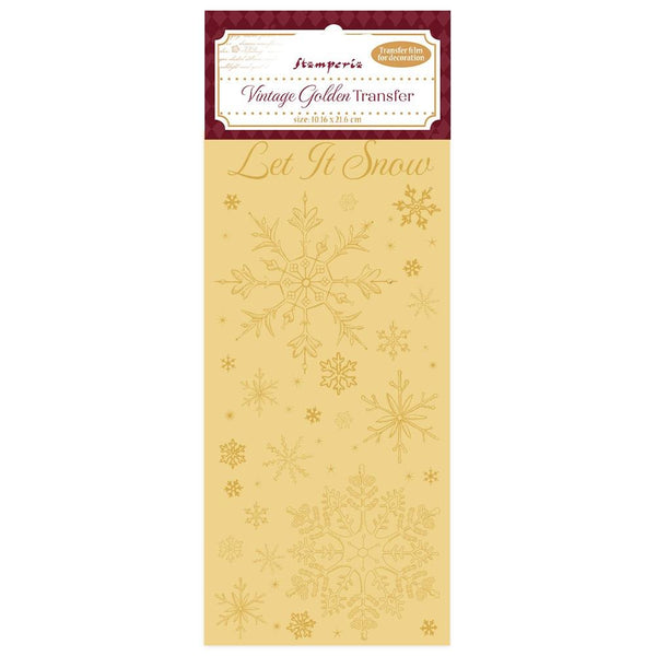 {coming soon!} Vintage Golden Let it Snow 4x8.5 Rub-on Transfer
