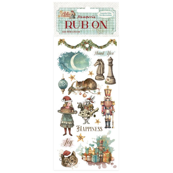 Alice in Christmas 4"x8.5" Happiness Rub-Ons