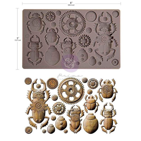 {coming soon!} Steampunk Beetles 5x8 Silicone Decor Mould | Finnabair